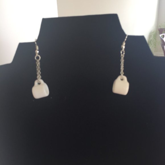 Coffee Tea White Mug Ceramic Earrings Jewelry - Picture 4 of 8